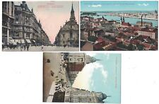 3 ANTIQUE 1910 BUDAPEST HUNGARY CITY VIEWS POSTCARD picture