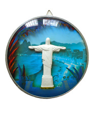 Brazil Modern Rio De Janeiro Vintage Wall Hanging Christ Redeemer Art Souvenir picture
