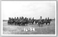 Soldiers On Horseback 1920-30s RPPC Real Photo Postcard ? Camp Pine NY ? picture