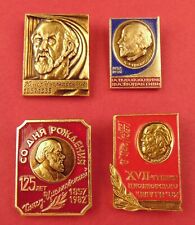 Lot of 4 Soviet Konstantin Tsiolkovsky Badges Founder of Russian Space Program picture