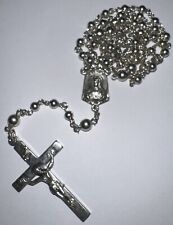 Vintage Creed Co. Sterling Silver Rosary Crucifix Necklace picture