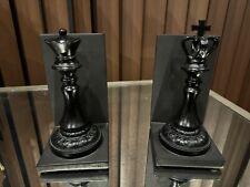 Black resin chess book with King and Queen (set of 2) bookends            picture