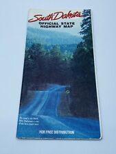 Vintage South Dakota￼ Map Travel Roadmap Vacation Attractions 1980’s picture