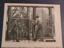 1875 Antique Print Miners Coming Up From Them Pit picture