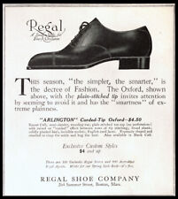1914 REGAL Men's SHOES Arlington Corded-Tip Oxford Antique Fashion Vtg PRINT AD picture