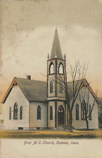 Spencer Iowa FIRST METHODIST CHURCH Postcard Posted 1907 Christian Religion picture