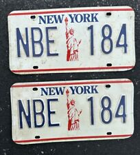 1980s/1990s New York STATUE OF LIBERTY License Plate PAIR  # NBE 184 picture