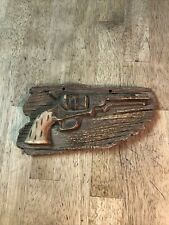 Vintage 1950’s Mold Made Plastic Western Theme Wall Plaque With Handgun Design  picture