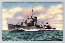 US Destroyer, Ship, Transportation, Antique, Vintage Postcard picture