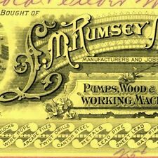 Scarce 1893 St. Louis Letterhead L.M. Rumsey Mfg. Co. Pumps Wood Iron Machinery picture