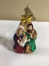 Old World Glass Christmas Ornament W/ Tag “Holy family” picture