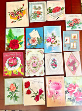 Happy Birthday Cards 1940s-80s Padded Cut-outs Glitter Vintage Lot 16 picture