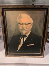 Vintage Colonel Sanders Portrait Signed Rare Black Suit picture