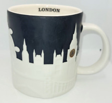 STARBUCKS COFFEE BLACK/WHITE LONDON SKYLINE RELIEF CITY SERIES MUG 16OZ 2011 picture