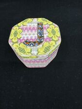 Anthropologie Monogram “J” Octagonal Lidded Ceramic Trinket Dish picture