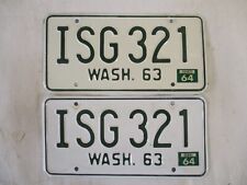 PAIR 1964 Washington   License Plate Tag SUPER picture