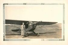 Vintage Taylor J-2 1940s B&W Photo Woman Prop Airplane Rusk County Henderson TX picture