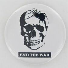 Radical Pacifist Button 1980 Macabre Death Art End War Skull Bones Horror P1025 picture