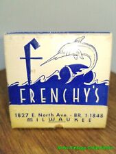 Matchbook Frenchy's Restaurant Milwaukee Wisconsin Vtg Embossed Feature Ad picture