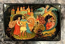 Authentic Kholui Russian Hand Painted Lacquer Box “Farewell To Dobrynya Nikitich picture
