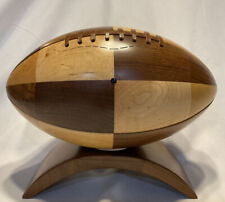 Wood US Football Collectable | Handmade | Walnut & Maple | with stand picture