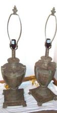 2 lamps 32 Tall to top of finial crackle finish no shades included fancy heavy n picture