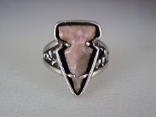 OLD NAVAJO STERLING SILVER & FLINTKNAPPED ARROWHEAD MENS RING size 11.5 picture