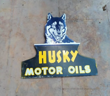PORCELIAN HUSKY  ENAMEL SIGN SIZE30.5 X22.5 INCHES SINGLE SIDED picture