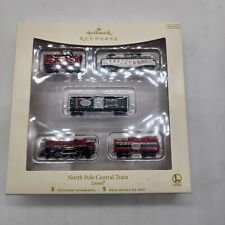 2007 North Pole Central Train Lionel Hallmark Keepsake Miniature Ornament Set picture