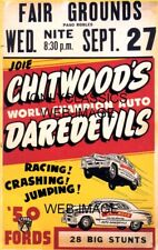 1951 CHITWOOD'S AUTO RACING JUMPING DAREDEVILS 11X17 POSTER AUTOMOBILIA FORD CAR picture