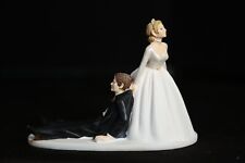 Bride Dragging Groom to Alter Novelty Gag Gift Cake Topper picture