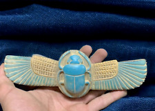 Rare Ancient Egyptian Antiquities Stone Scarab Winged Pharaonic Egypt Rare BC picture