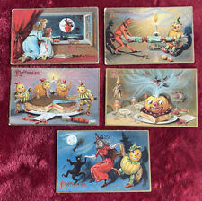 Collection of 5 Vintage Raphael Tuck's Halloween Postcards from Series No. 150 picture