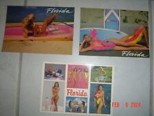 Sexy Florida Postcards (4.5-in x 6.5-in) with ladies in swimsuits - lot of 3 picture