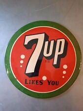 Vintage 7 Up Likes You Celluloid Sign 9