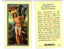 Saint Sebastian with Prayer to St. Sebastian - Laminated Holy Card E24-541 picture