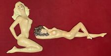 HTF Vintage Nude Chalkware Pinups Wall Hangers Plaques picture