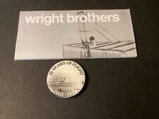 Vintage National Park Wright Brothers Brochure 1977 + 75yrs Flight Button  picture