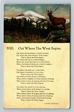 Out Where The West Begins Poem By Arthur Chapman Vintage Postcard picture