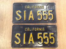 1963 Black California License Plates, DMV Clear SIA 555 picture
