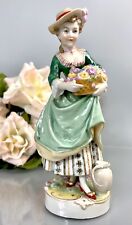 Vintage Scheibe Alsbach porcelain figurine of Lady With Flowers 6” 20th Century picture