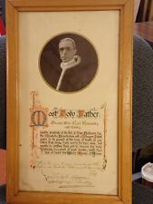 RARE 1950 FRAMED UNDER GLASS POPE PIUS XII APOSTOLIC BLESSING -ARCHBISHOP MIGONE picture
