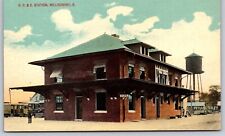 Postcard C P & E Station, Willoughby, Ohio RR water tower 1913 L101 picture
