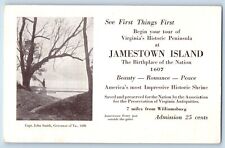 Jamestown Island Virginia Postcard Virginia Historic Peninsula Advertising 1910 picture