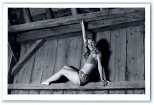 Westfield Wisconsin WI Postcard RPPC Photo Swimsuit Barn Pretty Woman c1950's picture