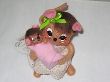 ANNALEE DOLLS, MAMA Mouse w/ GIRL baby, 2024, BABY in PINK BLANKET, signed picture