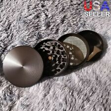 50mm Small Black 4 Piece Tobacco Herb Grinder Portable Metal Travel Size picture