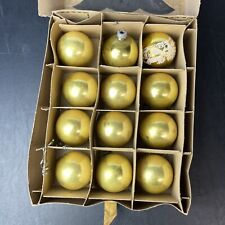 Vintage Shiny Brite Mercury Glass Gold Christmas Ornaments 12 Pack  picture