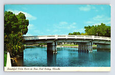 Postcard Florida New Port Rickey FL Cotee River Bridge 1960s Unposted Chrome  picture