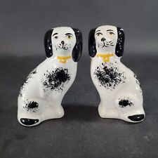 Vintage Staffordshire King Charles Spaniels Dogs Miniature Figurines 3.5 inch picture